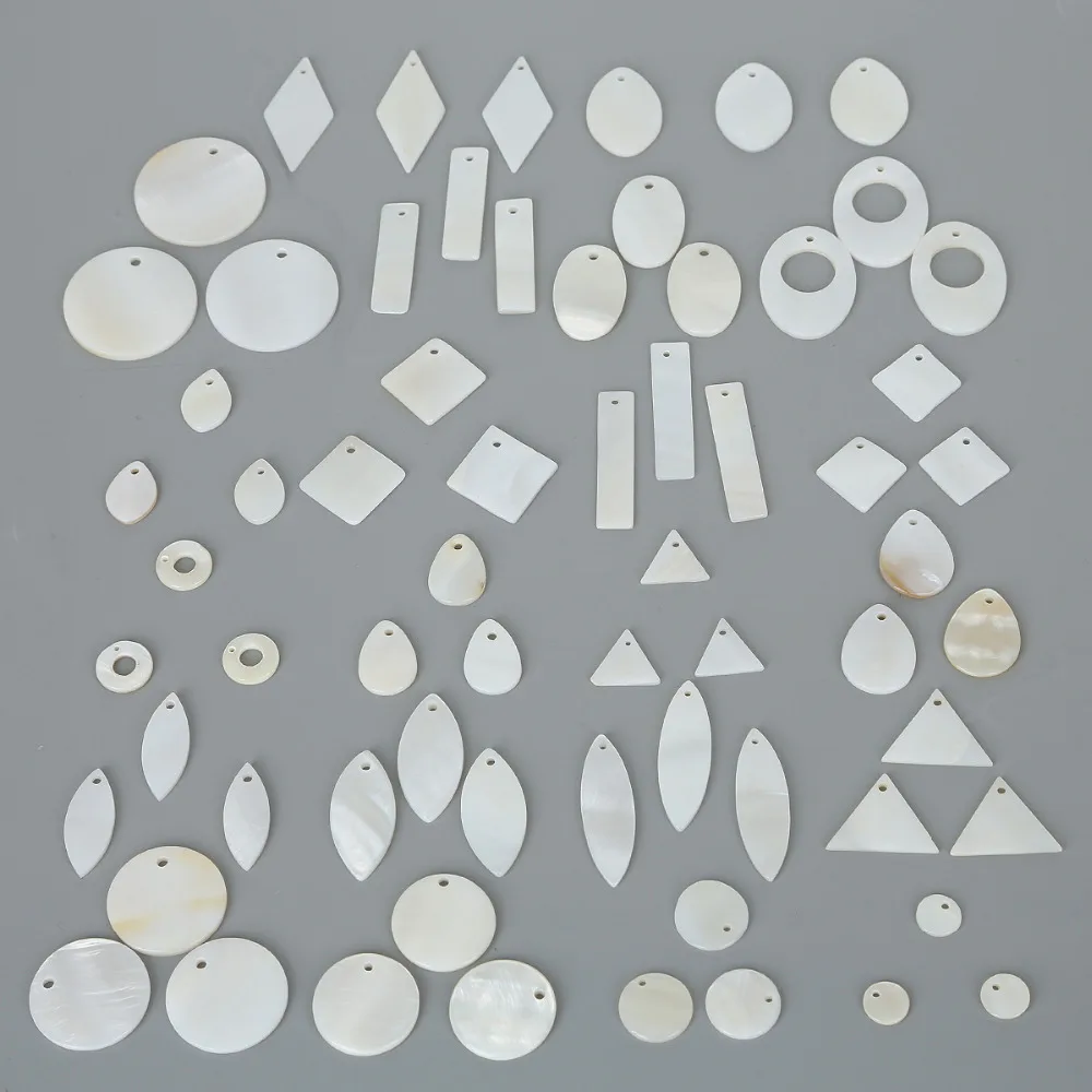 

20pcs/lot Multisize Natural Freshwater Shell Charm Pendant For Bracelet Necklace Jewelry Making DIY Earring Findings