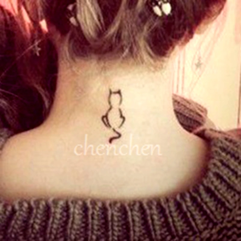 Временные татуировки наклейки для body art прекрасный кот tatto воды Переводная флеш