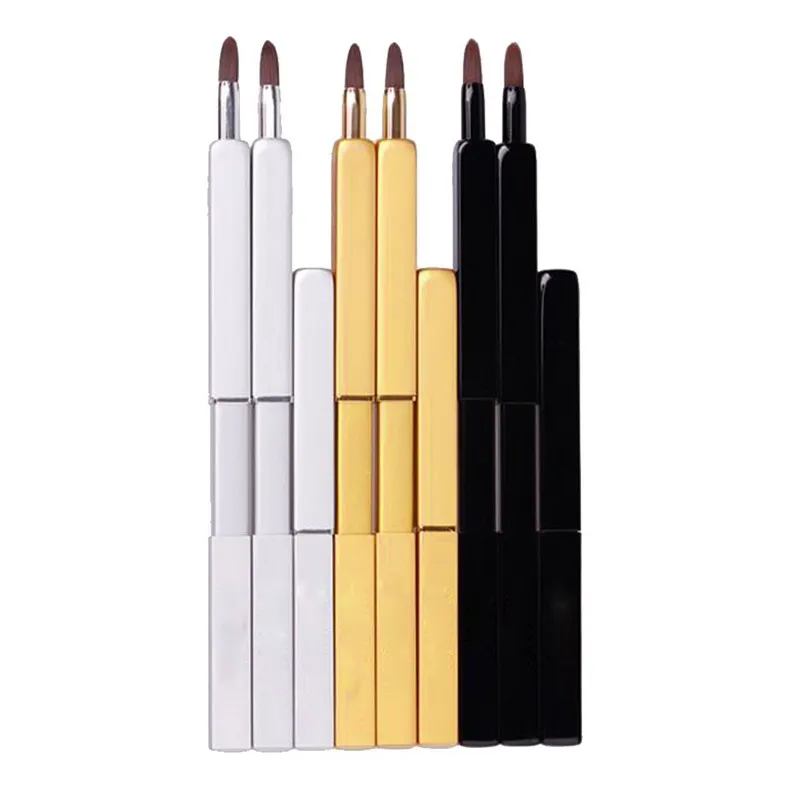 Professional Retractable Lip Brush Makeup Brush Lid Lipstick Brush