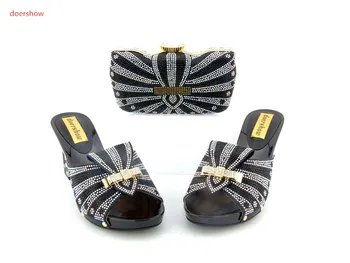 

doershow Good Looking Women High Heels Shoes And Bag To Match For Parties African Shoes And Bag Set HJN1-3