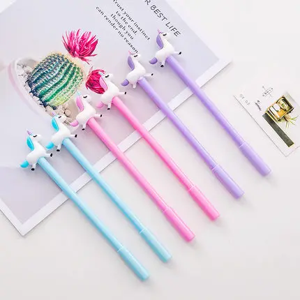 

1pcs Little Fat Unicorn Fountain Pen School Stationeries School Supplies Lovely Kawaii Cute Beautiful Colour Office Black 0.5mm