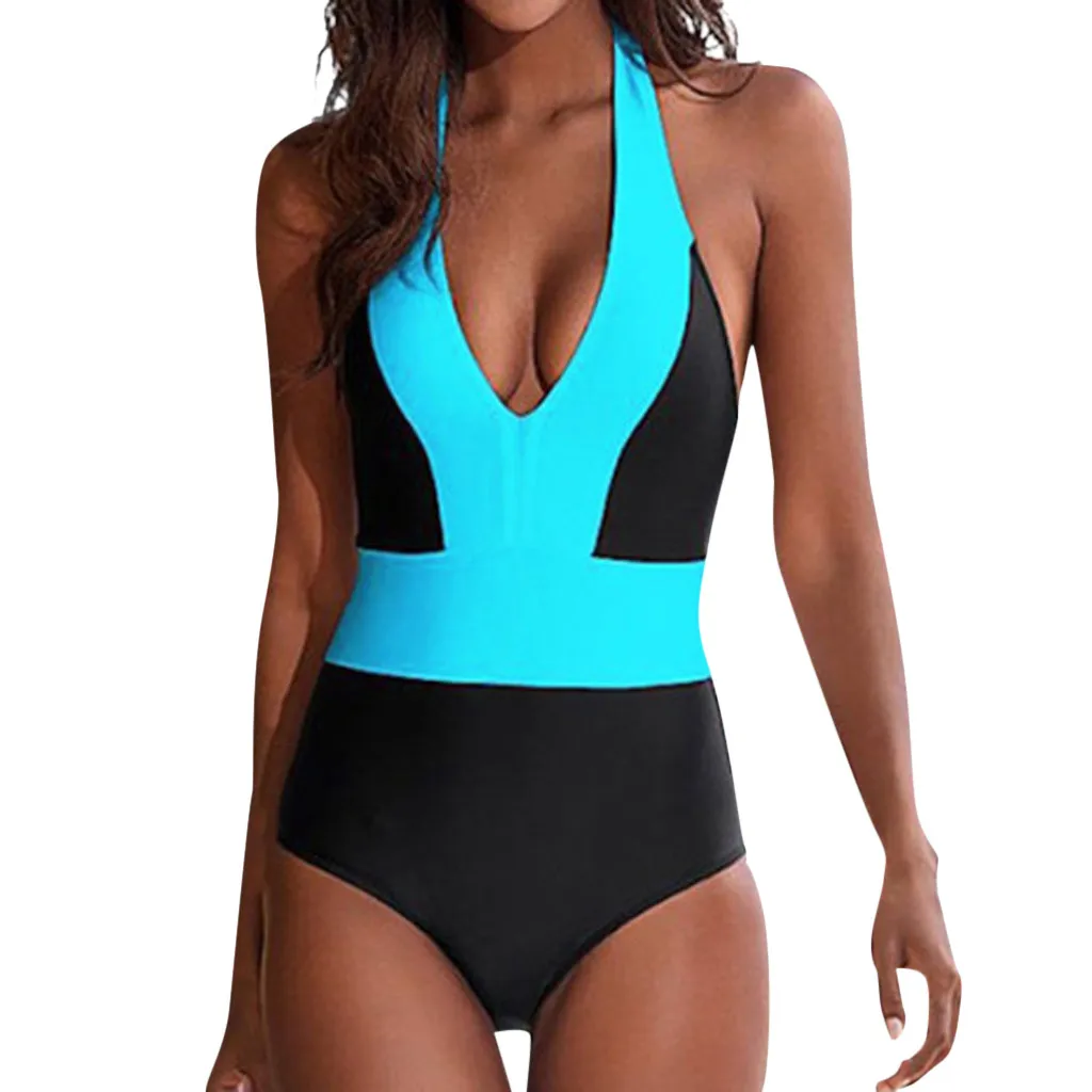 

Women Swimsuit Push Up Bandage Swimwear Monokini Bathing Suit bodysuit Colour-matching gathered slim and slim swimsuit A30326