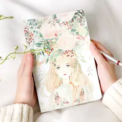 2017 корейский Kawaii милые красивые девушки цветочный Тетрадь sketchook молочные Винтаж Живопись Альбом для рисования для художника A5 B5