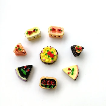 

8 pieces assorted flavored chocolate strawberry cherry pie miniature Cake for dollhouse