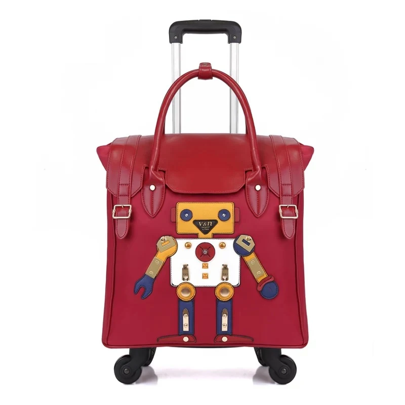 Woman 18 Inch Suitcase Hand Luggage Carry-on Trolley bag Travel Oxford Soft Shell 4 Wheels
