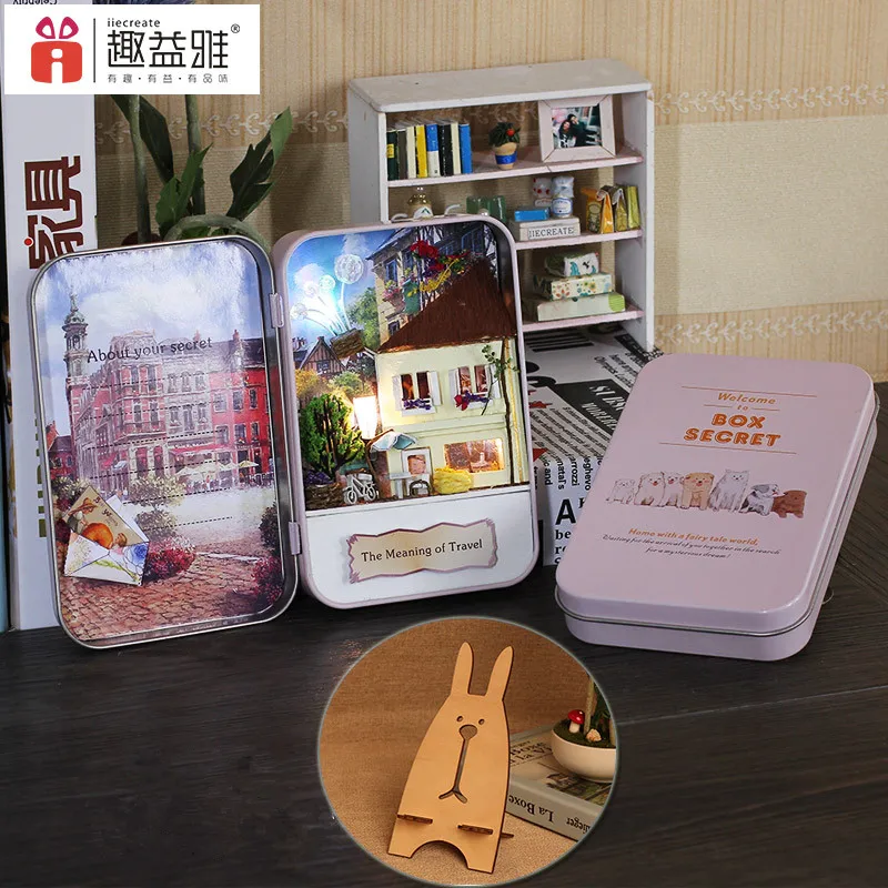 The Meaning of Travel Mini Doll House Toys 3D Wooden DIY Handmade Furniture Miniature Dollhouse Box Secret Educational Gift (3)