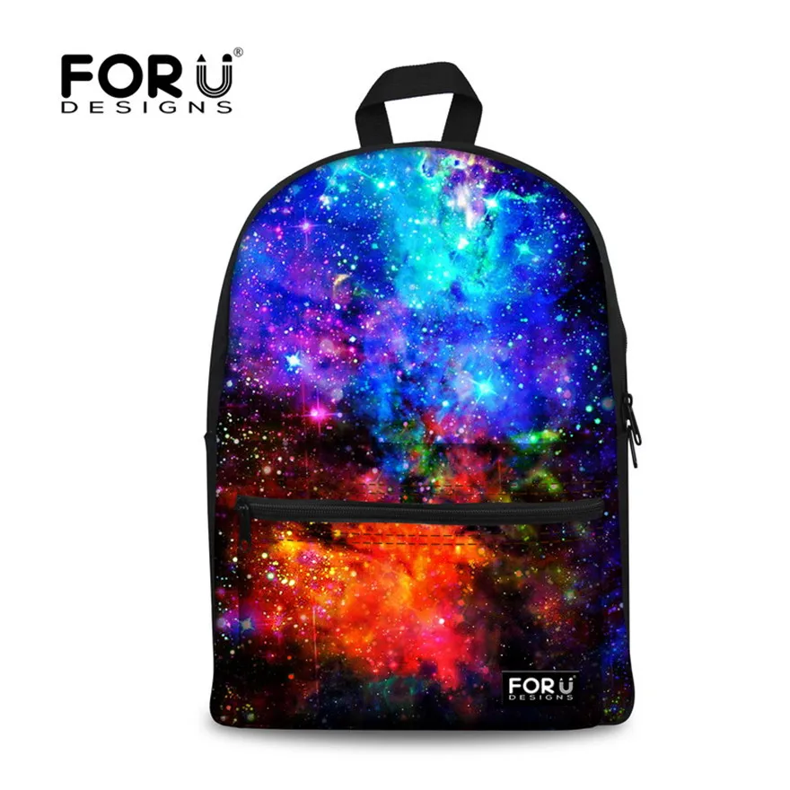 FORUDESIGNS/2019 Брендовые женские рюкзаки синие 3D Galaxy на плечо для студентов Mochilas Infantil