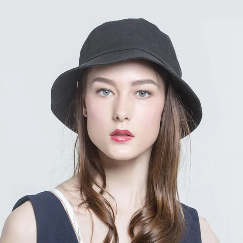 

High-grade men and women spring and summer pure cotton fisherman cap flat roof INS cover face sun shade bonnet
