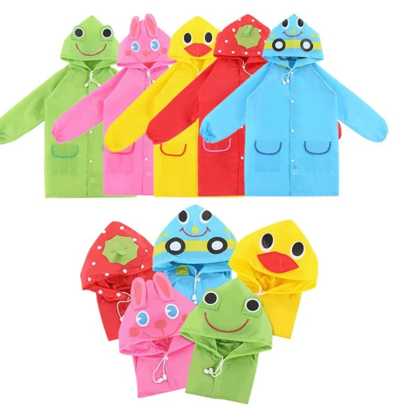 

20pcs/lot Cartoon Animal Style Waterproof Kids Raincoat For Children Rain Coat Rainwear Rainsuit Student Poncho