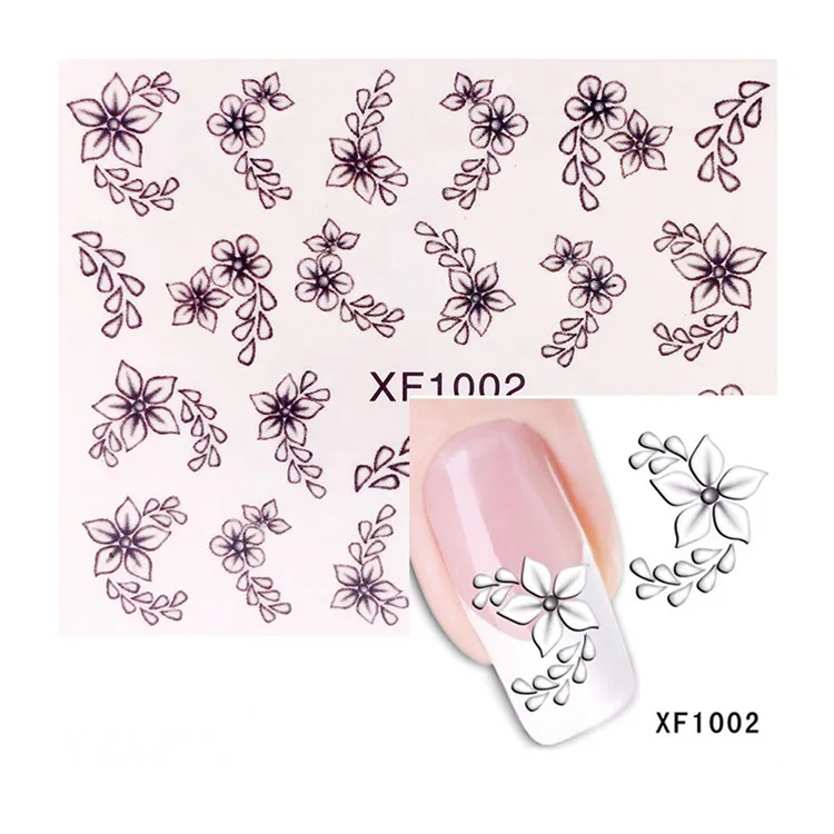 

1 pcs Flowers Nail Stickers Succulent plants Water Decal Ocean Cat Pattern 3D Manicure Sticker Nail Art Decoration m1t05