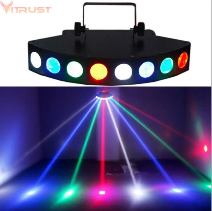 المرحلة الشعاع مصابيح برو dj المعرض حزب المرحلة إضاءة dmx512 ديسكو بار الميلاد rgb 8 رؤساء العارض الأضواء