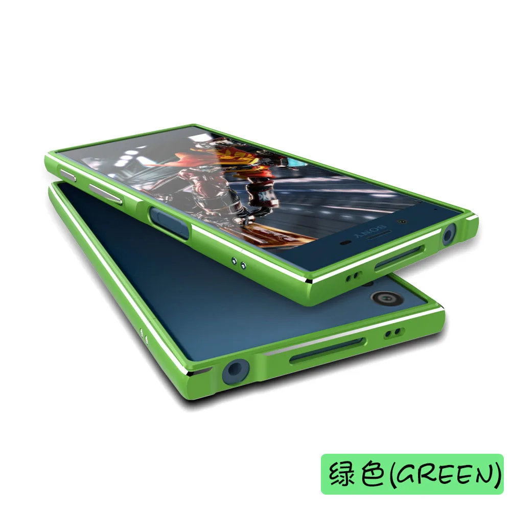 Чехол для sony XZ Premium, роскошный Ультратонкий алюминиевый бампер для sony Xperia XZ Premium G8142 E5563, чехол+ 2 пленки(спереди и сзади - Цвет: Зеленый