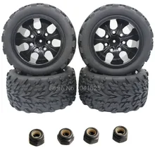 4 unids 2.2 Pulgadas RC Camión Neumáticos 120mm Borde de la Rueda De Plástico Con inserto de espuma para rc 1/10 off road monster fit hsp brontosaurus 94111