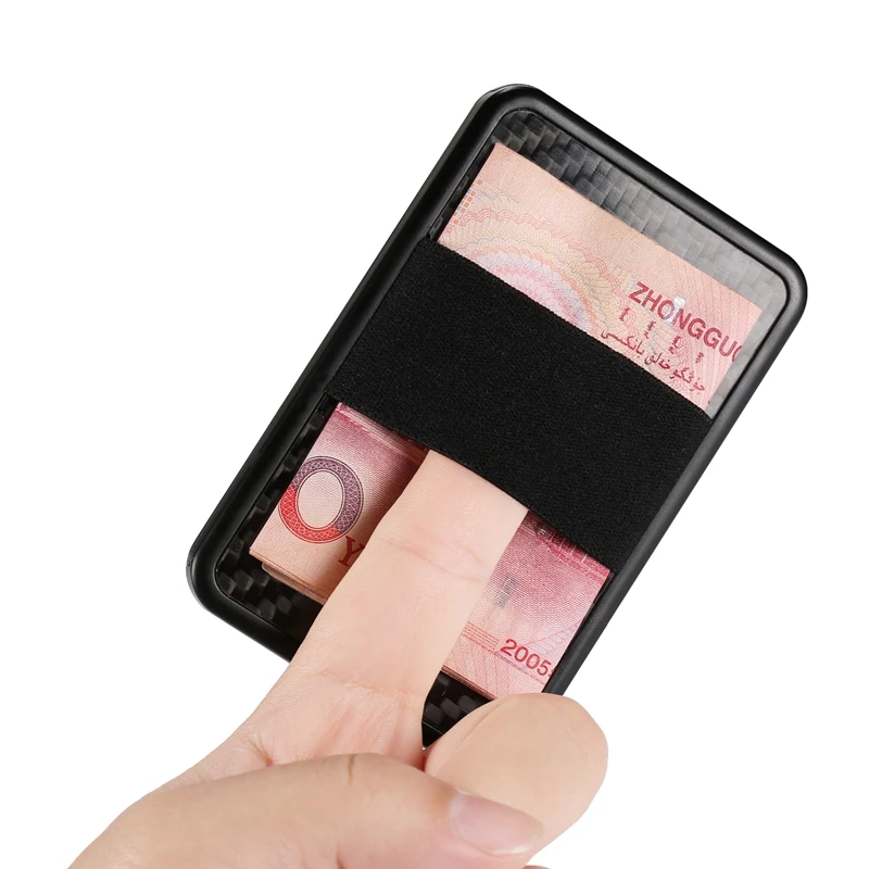 Gibo Auja-Carbon Fiber Card Holder Slide Card Case Men Wallets Minimalist Wallet Organizer Purse Rfid Blocking
