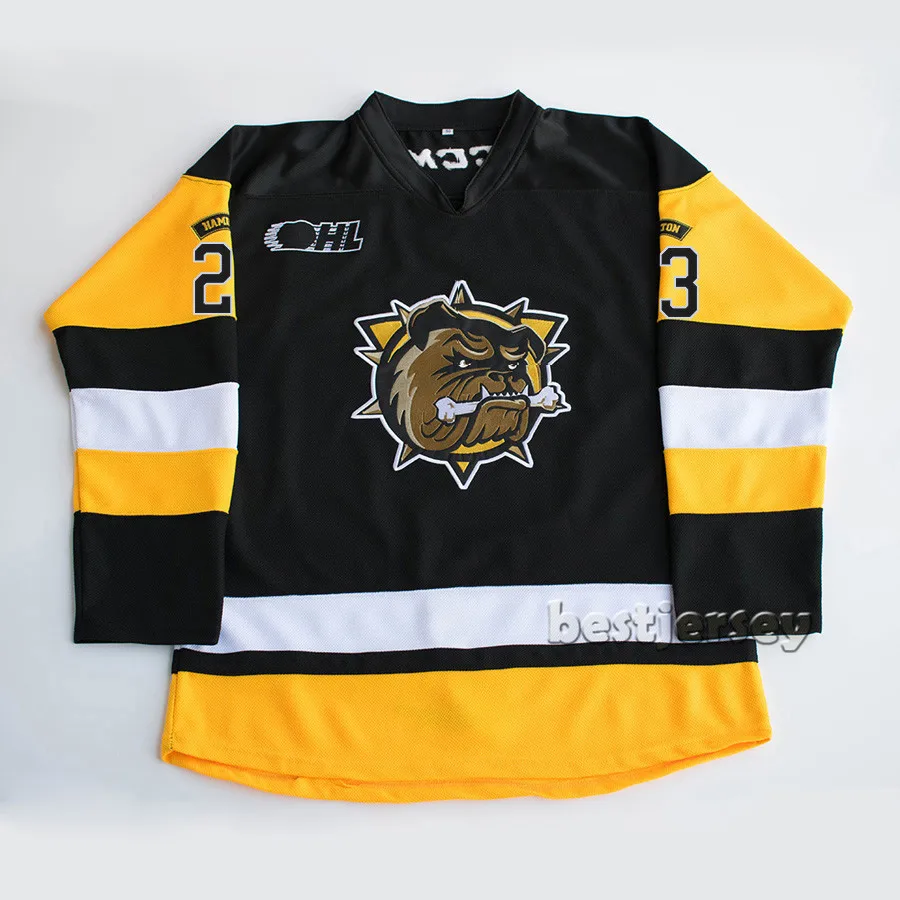 Kowell hamilton bulldogs 23 TJ Fergus Stitched Hockey Jerseystitched hockey jerseyshockey