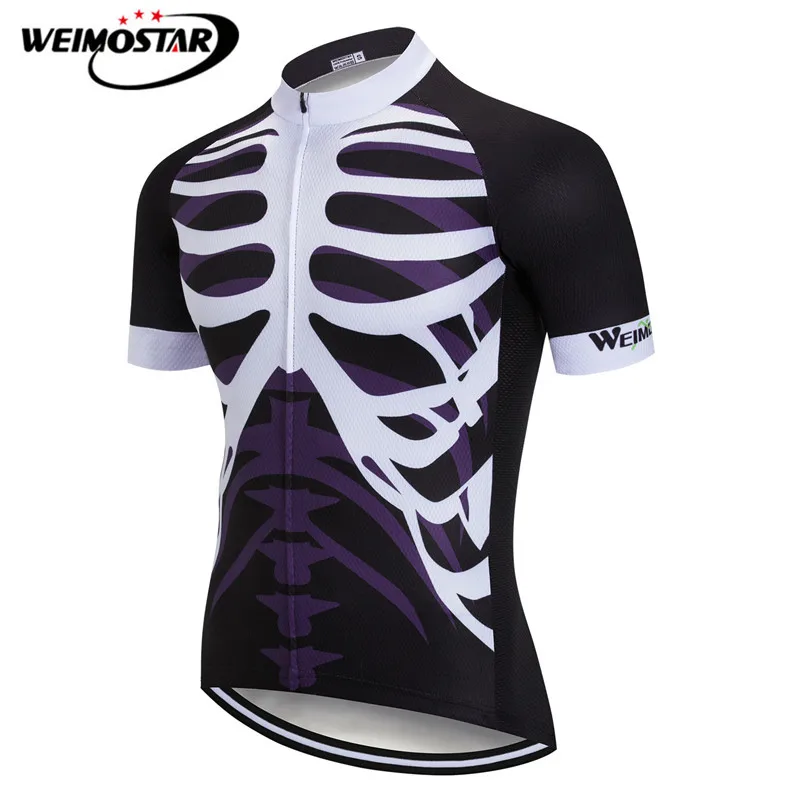 Weimostar Skeleton Cycling Jersey Mens Summer Breathable Bicycle Shirt