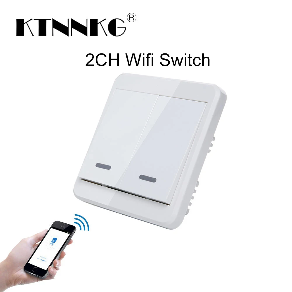 Interruptor de Parede Interruptor de Toque Trabalhar com Amazon Casa do Google Ktnnkg Padrão v 220 2ch Wifi Casa Inteligente Módulo Alexa uk ac 110