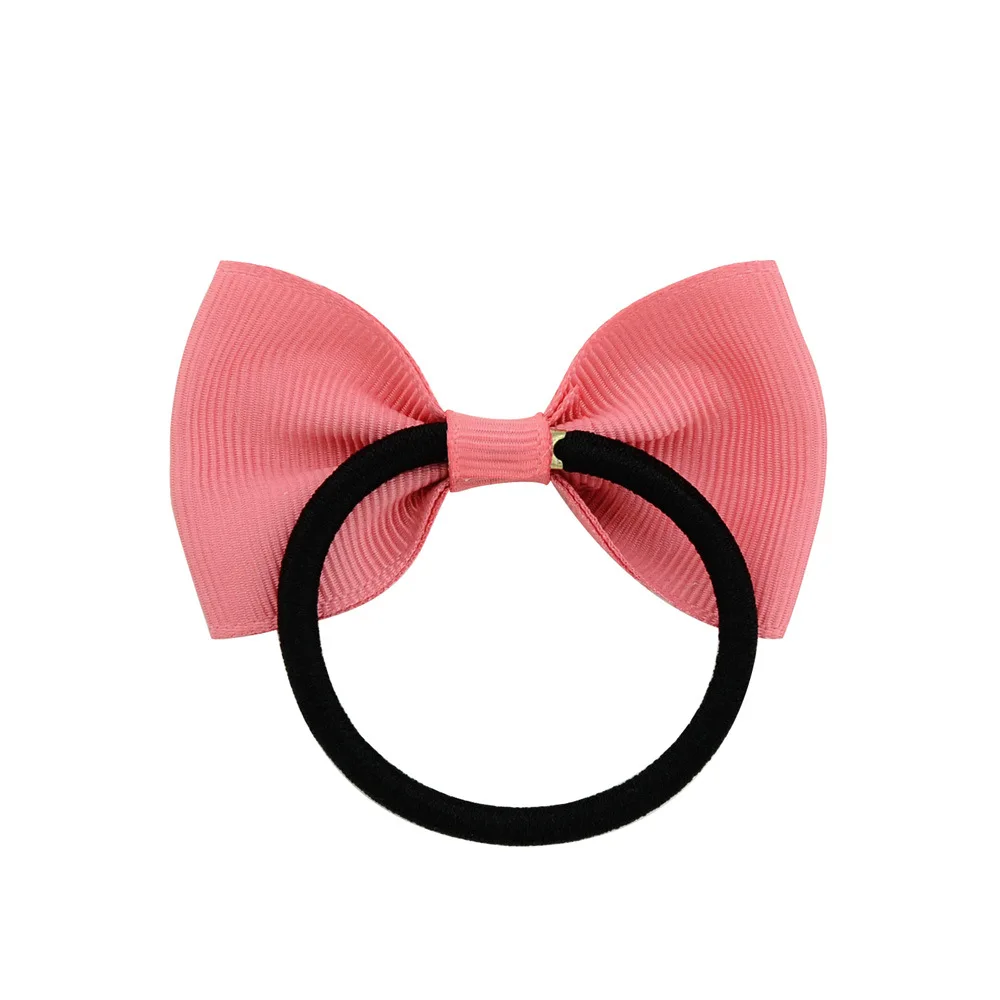 20pcs/lot Solid Kids Hair Bands Color Children's Bow Korean Cute Hair Ring Baby Hair Accessories