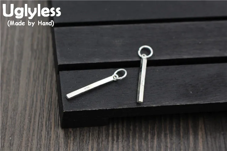 

Uglyless Real S925 Sterling Silver Strips Charms Accessories Jewelry DIY Simple Findings Jewellery Handmade MINI Pendants Bijoux