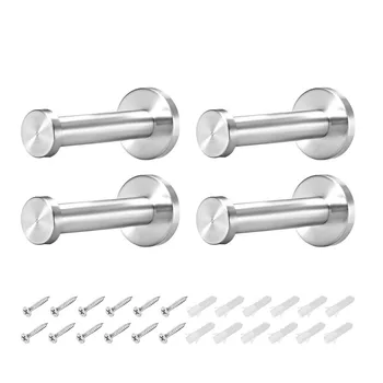 

Uxcell 4pcs Silver Tone Stainless Steel Robe Hooks Single High Quality Wall Mounted Hook Length 53mm 74mm 103mm 205mm