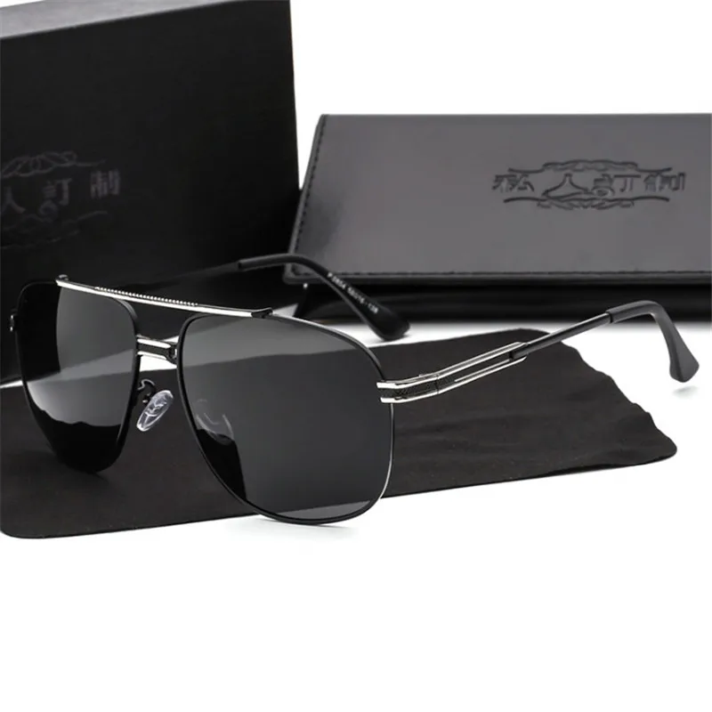 Для мужчин солнцезащитные очки мужские поляризованные солнцезащитные очки, солнцезащитные очки с металлической дизайнерские очки солнцезащитные очки по рецепту, Волшебная коробка UV400 854