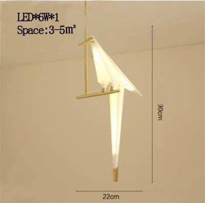 BOKT, современные подвесные потолочные лампы, акриловые птицы, подвесной светильник для гостиной, светильник для кухни, спальни, Домашний Светильник ing - Цвет корпуса: pendant light