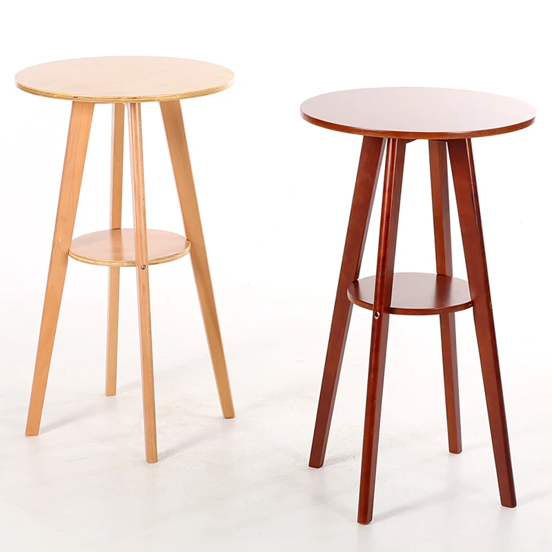 

Nordic solid wood bar table double round coffee table bar table to discuss high table and chair combination home desk