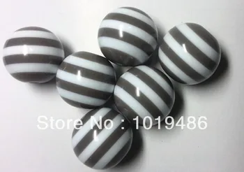 

Free shipping!100pcs gray and white 20mm striped resin beads for chunky necklace and bracelet