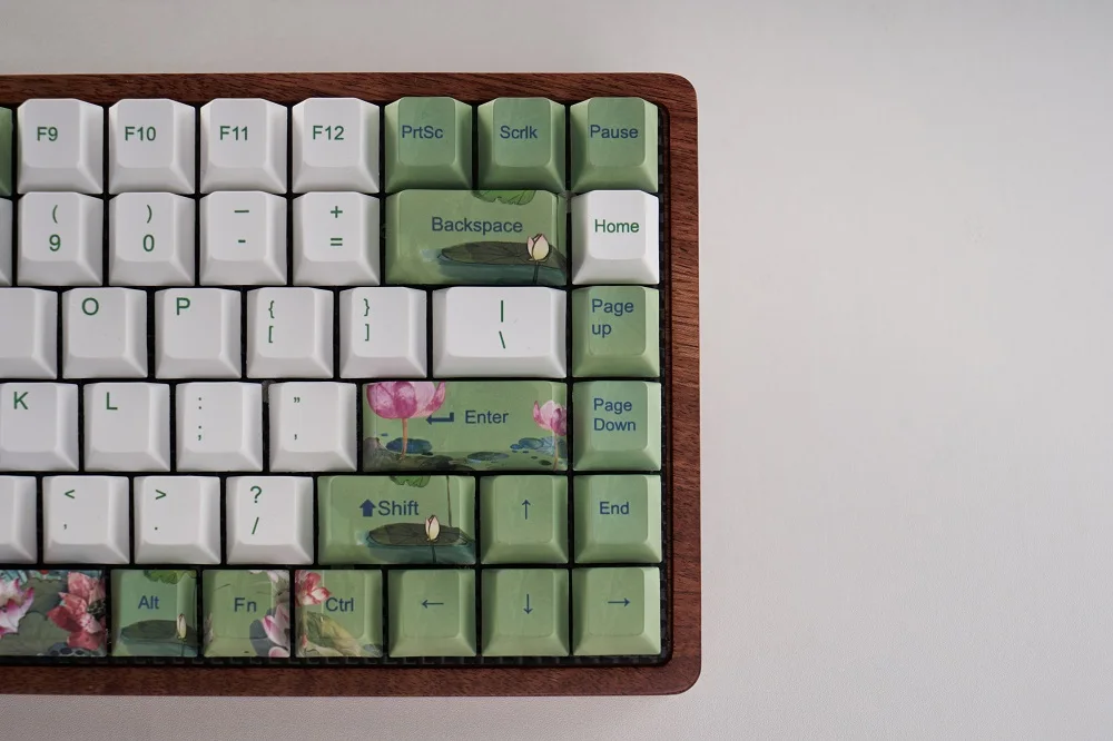 Gk84 механическая клавиатура 75% dye sub keycap Деревянный Пользовательский светильник rgb чернила paintingsakura lotus bluetooth 4,0 USB двойной режим