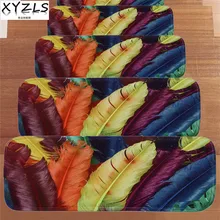 XYZLS 5 шт./компл. красочными перьями противоскользящие лестничные Коврики для лестницы этапная пластина коврик на кухню Пол Дверной Коврик 22*70 см