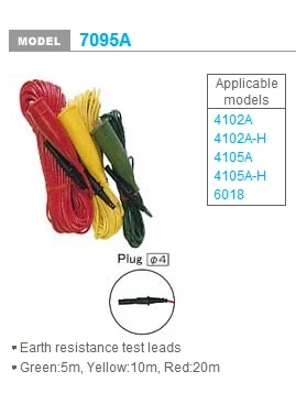 KYORITSU 7095A Сопротивление заземления Тесты приводит Применение для 4102AH, 4105AH, 6018, 4105A 4105-ах