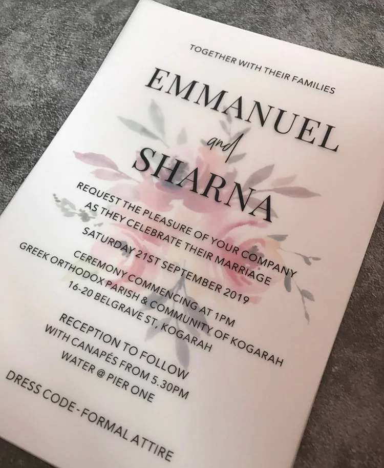 Customized Vellum Paper Wedding Invitation - 32959004771