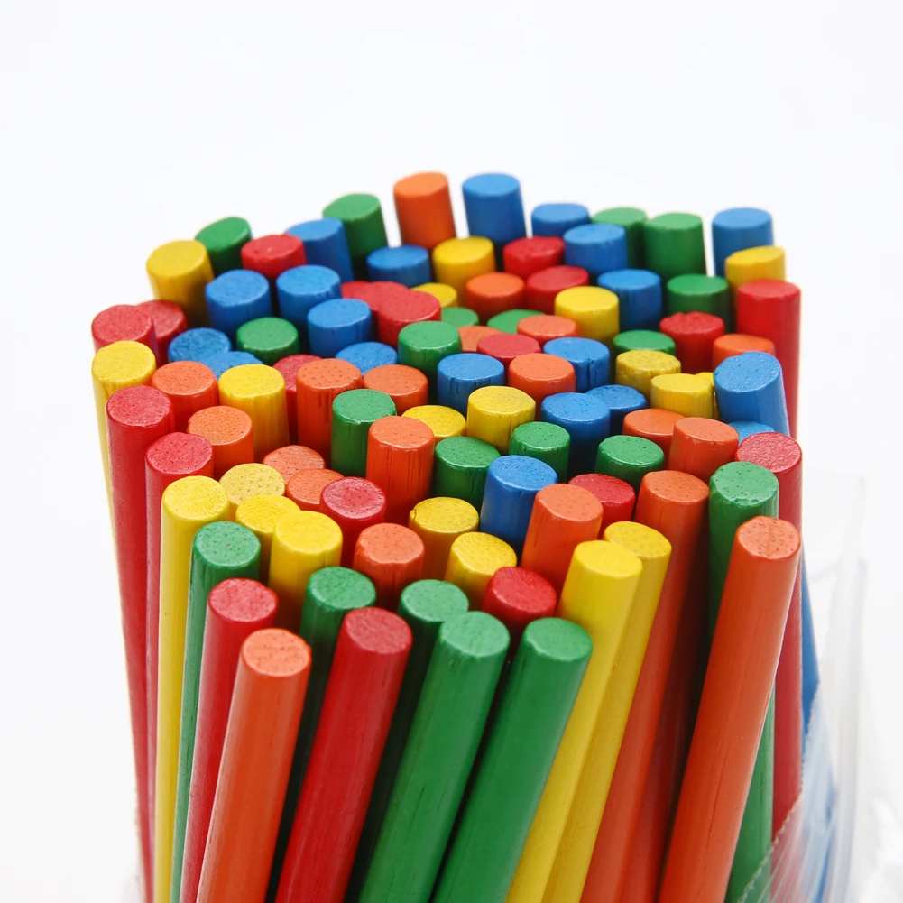 100pcs Colorful Bamboo Counting Sticks Mathematics Montessori Teaching Aids Counting Rod Kids Preschool Math Learning Toy