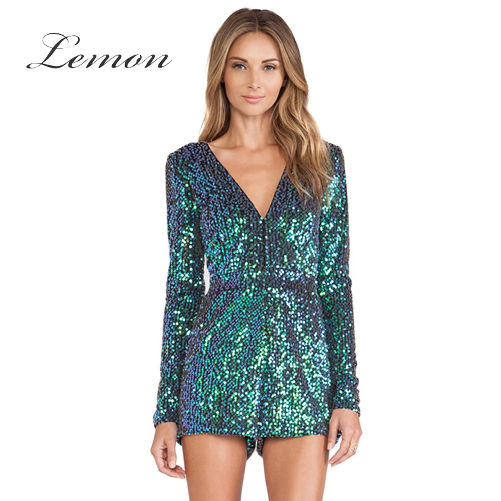 navy sequin romper