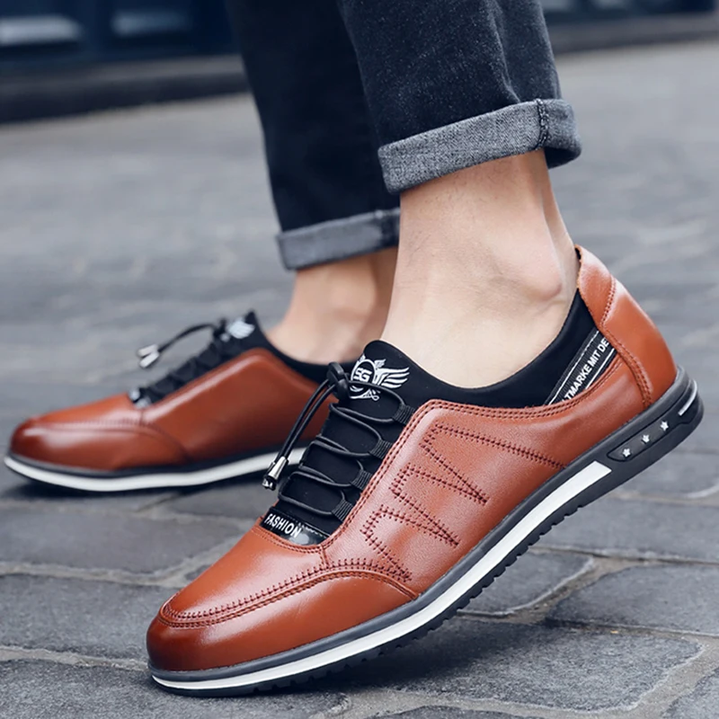 

Men Shoes Breathable Men Casual Shoes Fashion Sneakers Low Lace-up Leather Shoes Moccasins Flats Zapatillas Hombre Plus Size