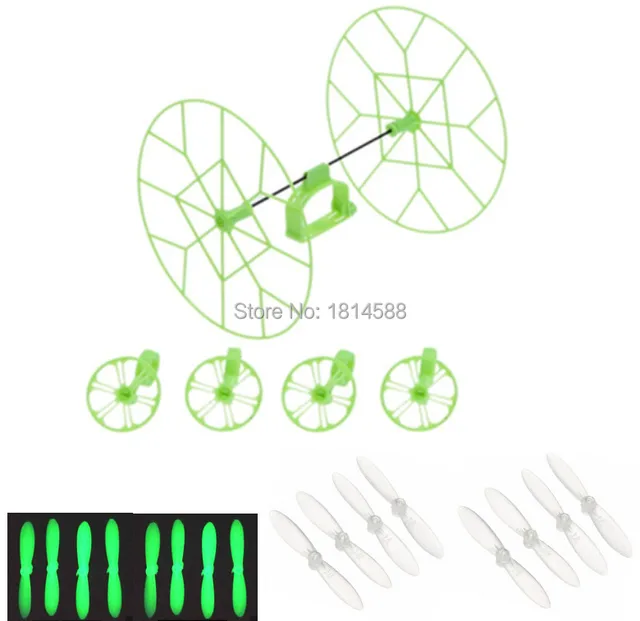 Best Offers Protection Wheels 4 on the transparent propeller 4 of the luminous propeller For Cheerson CX10A CX-10 JJ810 JJ820 RC Quadcopter