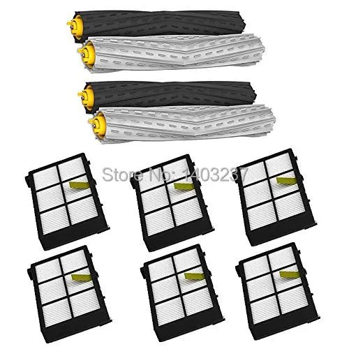 

4 Tangle-Free Debris Extractors & 6 Hepa Filters replacement kit For iRobot Roomba 800 series 870 880 900 series 980