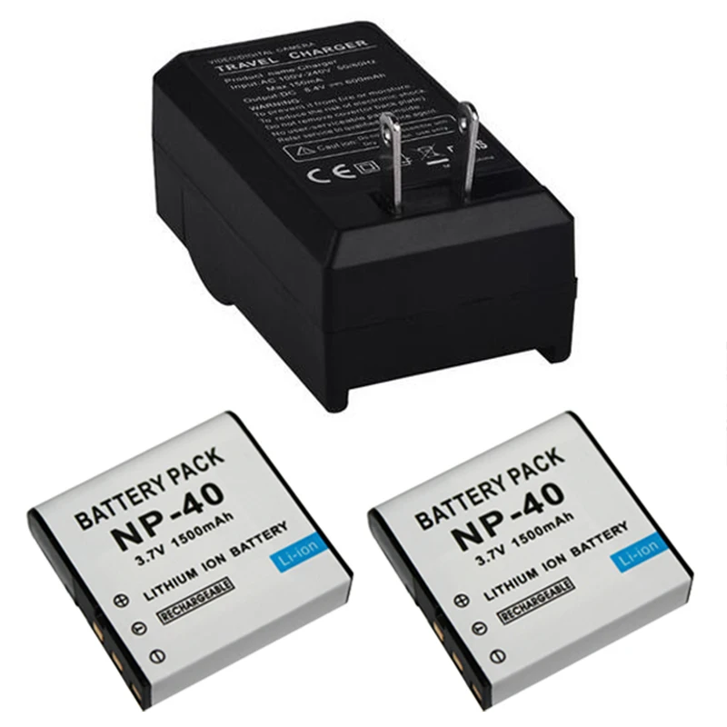 

2 шт. 1500 мАч NP-40 NP40 CNP-40 CNP40 Батарея + USB Зарядное устройство для Casio ex-z30/Z40/Z50/ z55/Z57/Z750 ex-p505/P600/P700 PM200 Bateria