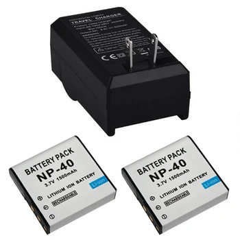 

2PCS 1500mAh NP-40 NP40 CNP-40 CNP40 Battery + USB Charger for Casio EX-Z30/Z40/Z50/Z55/Z57/Z750 EX-P505/P600/P700 PM200 Bateria