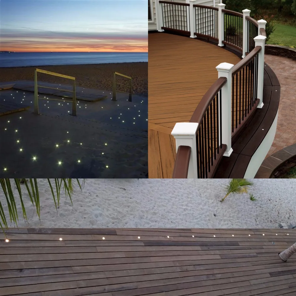 QACA Low voltage 0.6W LED Deck Light Outdoor Garden Patio Stairs Landscape Decor LED Lighting In-ground 30pcs/set B110-30