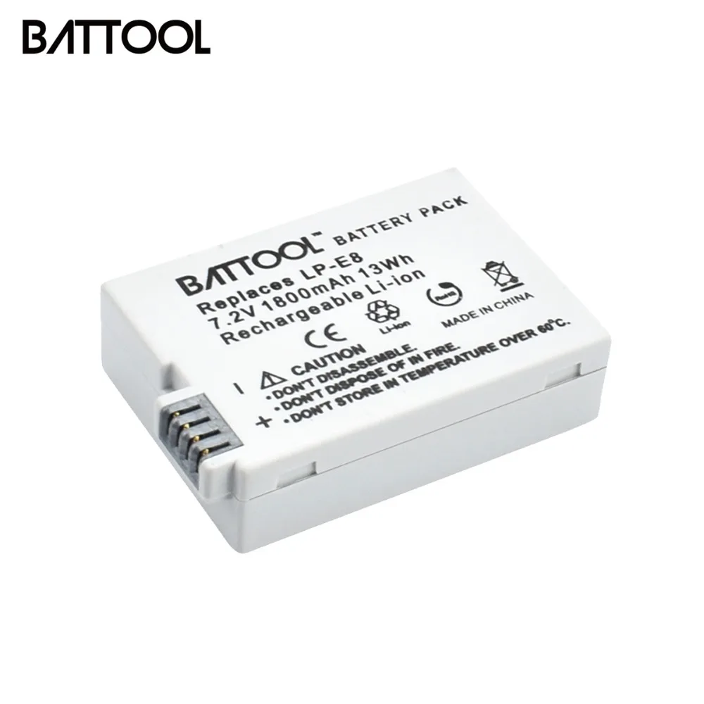 Batcool 1 шт. 7.2в 1800 мАч LP-E8 LP E8 LPE8 DSLR литий-ионная батарея для камеры Canon EOS 600D 650D 550D 700D T4i