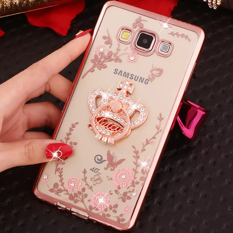 Шикарный чехол с бриллиантами для Samsung A9 2016 A7 A5 A3 2017 A8 2018 A8Plus A6 Plus кольцо на палец