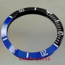 Новые 38 мм светящиеся маркеры черный и синий керамический ободок вставки часы подходят для автоматического перемещения мужчин t Мужской БЕЗЕЛЬ для наручных часов
