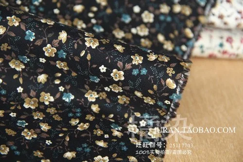 black 107x50 см ручной работы DIY ткани сладкий цветочный хлопок Мягкая Печать Ткань - Цвет: black