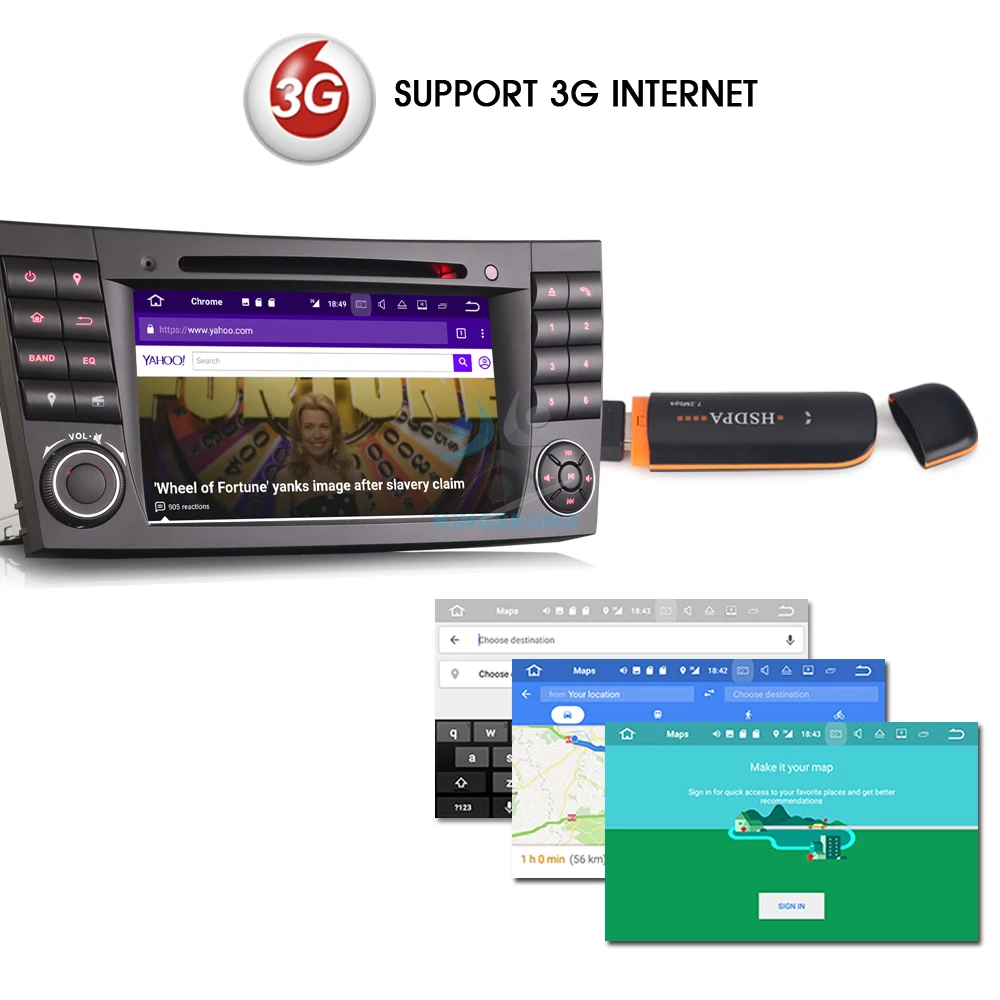 7 &quotAndroid 7.1.2 Автомобильный GPS навигатор для Mercedes Benz CLS Class W219 G W463 E W211 DAB + 3G DVD USB