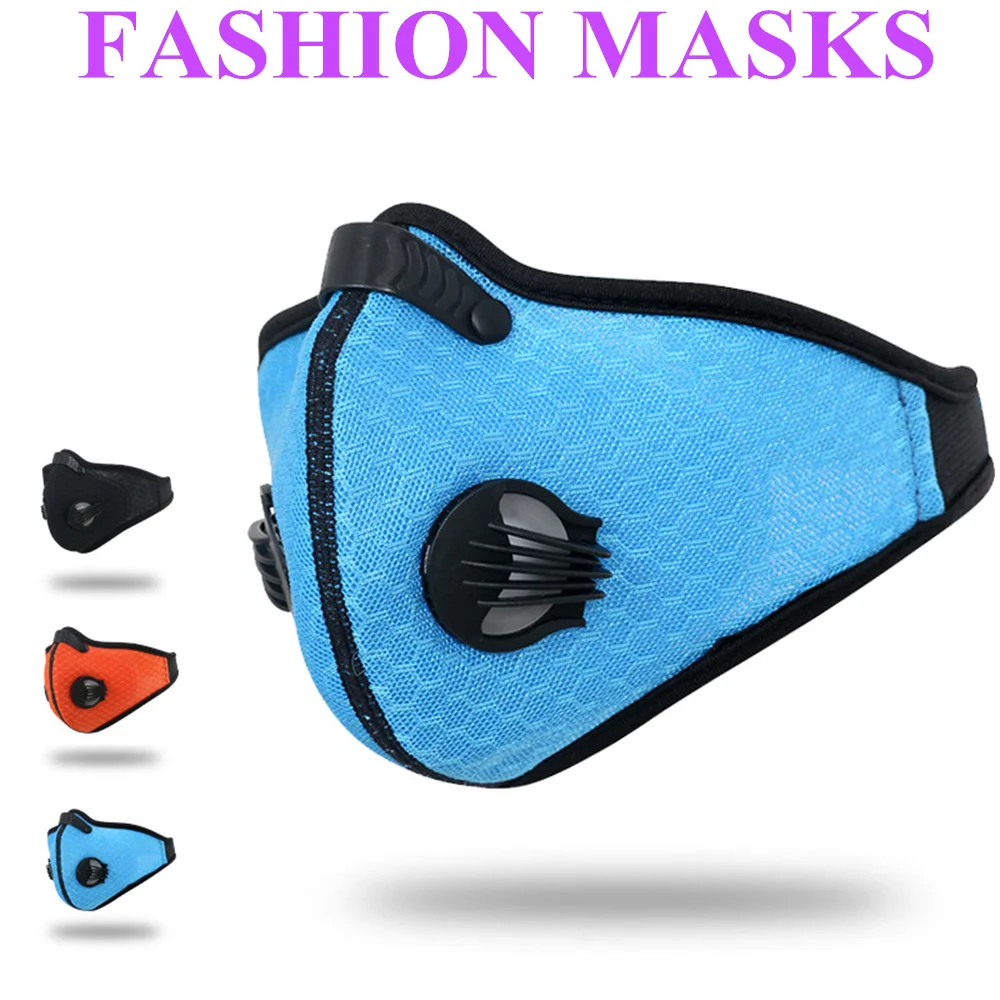 Kopen 2018 Fashion PM2.5 Stof Actieve Kool Masker Fietsen Mesh Doek Respirator Ademend Filter Outdoor Running Bescherming Masker