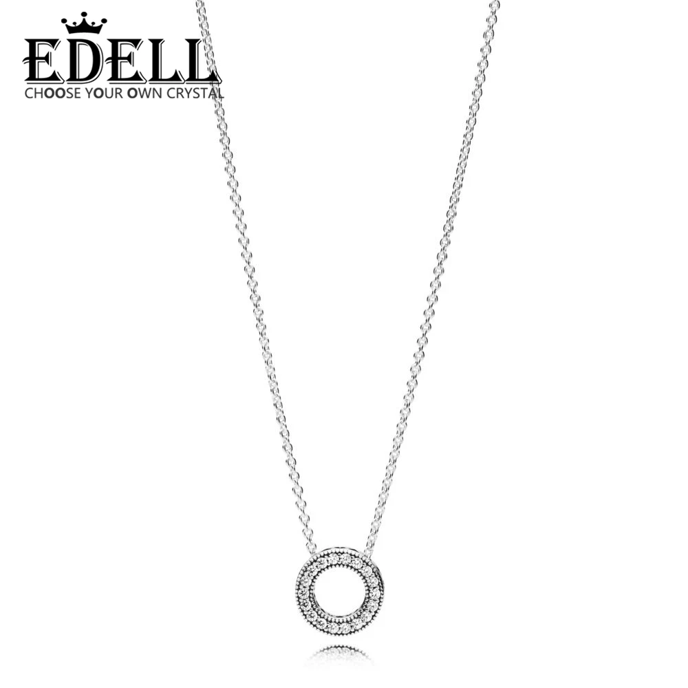 

EDELL 100% 925 Sterling Silver Authentic 397436CZ FOREVER COLLIER Necklace Charm Original Women Jewelry