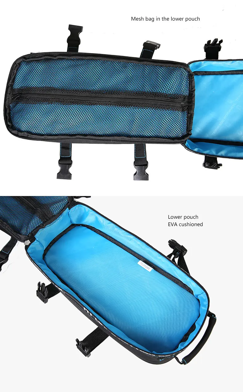 Best ROSWHEEL New Bicycle Carrier Bag 8L Rack Trunk Double Layer Bike Luggage Pannier Cycling Storage Handbag Shoulder Strip 141416 3