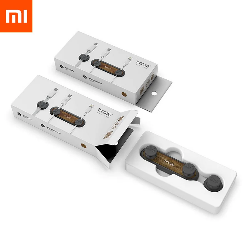 Xiaomi Mijia Магнитный абсорбционный держатель кабельного зажима Совместимость практичная Магнитная основа текстура древесины