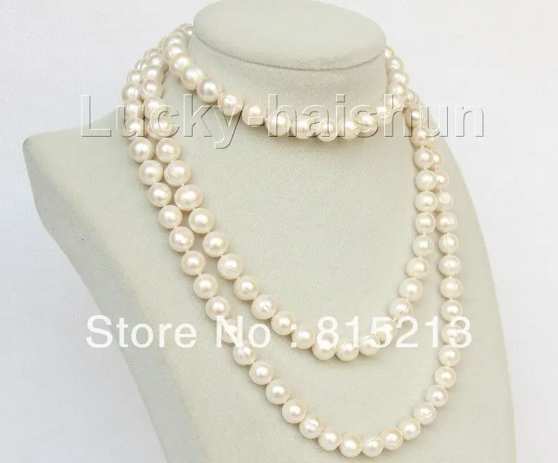 

ddh001313 length 47" 11mm baroque near round white pearls necklace
